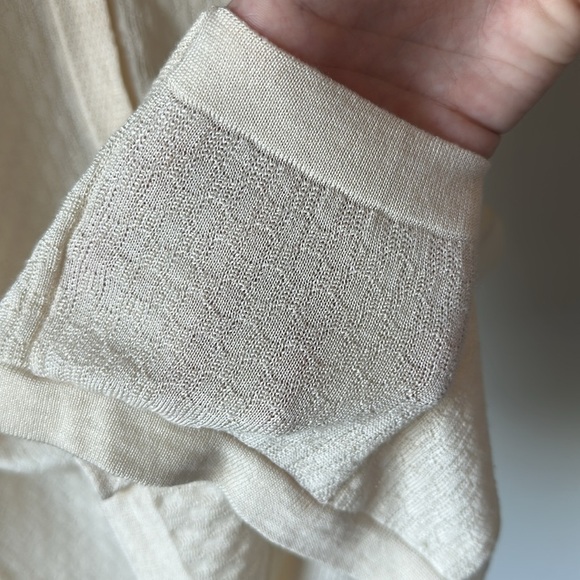 Barneys New York Cashmere Silk Merino Knit Vest Cream Textured Made in Italy - Picture 13 of 13